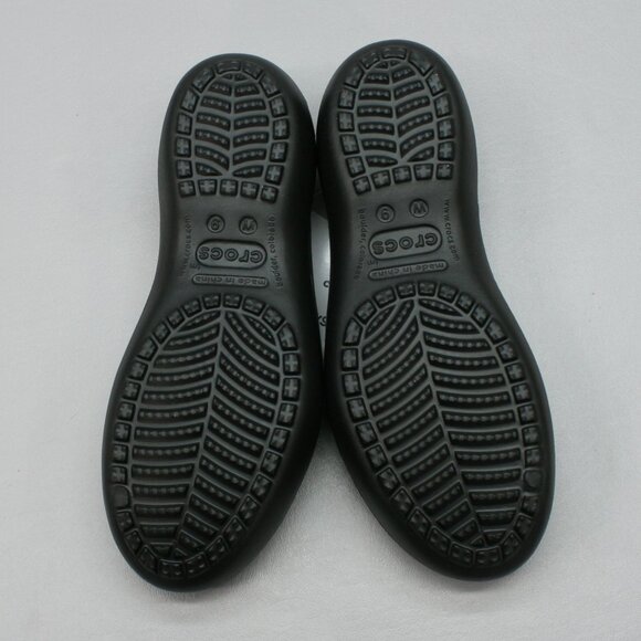 NEW Crocs Ladies 9 Relaxed Fit Malindi Black Flats Slip-on Ballet Loafers Shoes - Picture 7 of 9
